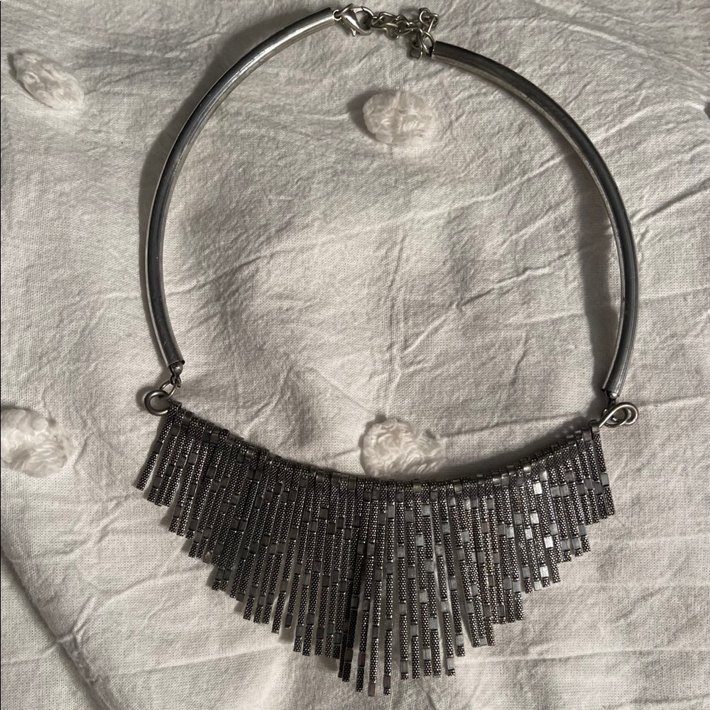 Silver statement necklace